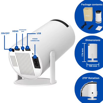Mini proyector para lectura inmersiva